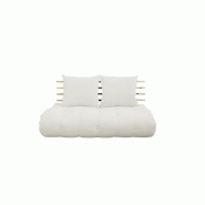 CANAPÉ LIT FUTON SHIN SANO NATUREL ET PIN MASSIF COUCHAGE 140*200 CM.