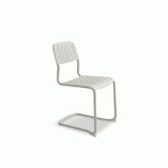 Chaise TUBE base luge - blanc perle