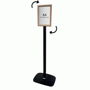 Edimeta Porte-Message sur pied Noir 2 Faces Cadre Clic-clac Bois A4 133cm - beige aluminium 214026NH