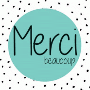 Étiquettes cadeaux adhésives 'Merci beaucoup' 3,5x3,5cm - par 500 - boîte distributrice pratique