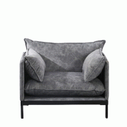 Fauteuil Makky gris clair + table Boreal  - 1 place
