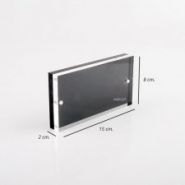 Fb1210 - porte-visuel de comptoir en méthacrylate noir - Faberplast - format vertical/horizontal - 10 x 8 cm ou 8 x 10 cm_1