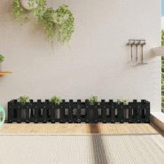 Helloshop26 - Jardinière bac lit surélevé plantes fleurs terrasse jardin de jardin design de clôture 200 x 30 x 30cm pin massif noir 02_0039805 - Helloshop26 - Jardinière bac lit surélevé plantes fleurs terrasse jardin de jardin design de clôture 200 x 30 x 30cm pin massif noir 02_0039805 -