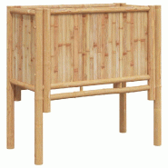 Helloshop26 - Jardinière moderne extérieur jardin 70 x 35 x 70 cm avec design épuré et pratique en bambou marron 02_0058225 - marron Bambou 300024