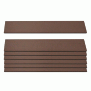 Mendler Lot de 7 lattes pour brise-vue WPC Sarthe, planches brise-vent, env. 1qm, certifié FSC® ~ 90cm, brun - marron Bois massif 76238+76241