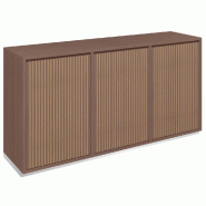 Meuble Vertigo T01 6 tiroirs à l'anglaise MDF naturel et noyer 180x47x93cm