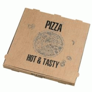 Packnwood FHC - 100Pcs - Boite à pizza carton brun, décor "Hot and Tasty" - 400x400x40mm - marron en carton 210BPZ40A Packnwood FHC - 100Pcs - Boite à pizza carton brun, décor "Hot and Tasty" - 400x400x40mm - marron en carton 210BPZ40A