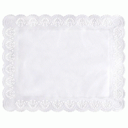 Papstar 100 napperons en papier dentelés carrés 46 cm x 36 cm blancs - blanc papier 12274