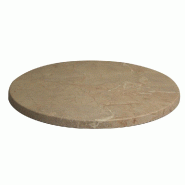 Plateau de table rond - extérieur - Werzalit Ø60cm décor marbre beige