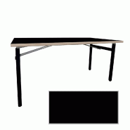 RestooTab - Table pliable Tambu 160x80cm noir chants bois - noir Bois manufacturé TB-TAMBU-16080M-NOIR-BOI