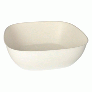 Saladiers canne à sucre "pure" 10 x 30,5 x 30,5 cm blanc "Belle Vie, Ligne Carrée" (24 unités) PAPSTAR - blanc Bagasse 89840