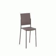 Stones Chaise Venus au design moderne en polypropylène blanc avec structure métallique, empilable et résistante pour une utilisation intérieure -