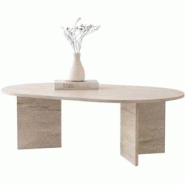 Table basse ovale en aggloméré Oscar Hanah Home - beige 8684283747290 Table basse ovale en aggloméré Oscar Hanah Home - beige 8684283747290