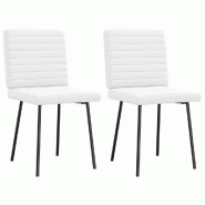 VidaXL Chaises à manger lot de 2 blanc similicuir Modèle Ambre Horizon - 4101172