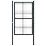 Vidaxl portail en maille de jardin acier galvanisé 100 x 200 cm gris 145773