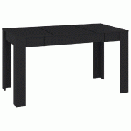 VidaXL Table à manger Noir 140x74,5x76 cm Bois d'ingénierie Modèle Helios Panorama Pure - Bois manufacturé 804203