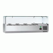 Vitrine à ingrédients réfrigérée avec pare-haleine - 4 x GN 1/3