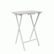 Wellhome - Table d’appoint rectangulaire pliante - finition blanche 48x35x64 cm - blanc WH13338