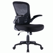 ZIK Chaise de bureau ergonomique avec soutien lombaire et accoudoirs, pivotante, hauteur réglable - Noir - noir multi-matériau 0647489142120