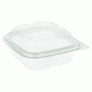Boite p/patisserie avec couvercle 250mlL 11,3x12x5,5 cm transparent RPET - par 7