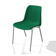 Chaise collectivités Coque universelle - Polypropylène - Vert - Pieds métal chromé - lot de 6 Chaise collectivités Coque universelle - Polypropylène - Vert - Pieds métal chromé - lot de 6