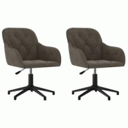 Décoshop26 - Lot de 2 chaises de salle à manger siège pivotant hauteur réglable velours gris foncé DEC025256 - gris 3000255156306 Décoshop26 - Lot de 2 chaises de salle à manger siège pivotant hauteur réglable velours gris foncé DEC025256 - gris 3000255156306