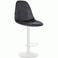 Décoshop26 - Tabouret de bar x1 avec repose-pieds hauteur réglable pivotant assise en PVC noir cadre métallique blanc 10_0004834 - blanc 3000252316895 Décoshop26 - Tabouret de bar x1 avec repose-pieds hauteur réglable pivotant assise en PVC noir cadre métallique blanc 10_0004834 - blanc 3000252316895