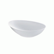 Nvase ECOLOMIQUE - 125 Pcs - Bol ovale blanc en pulpe "BioNchic" 750 ml 22,5 x 13,5 x 5,5 cm - blanc Bagasse NVS210BCHIC750
