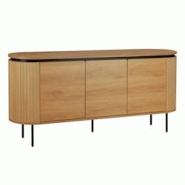 Oviala Business Buffet 2 portes moderne rectangulaire L160 cm bois clair - beige Bois massif 113643 Oviala Business Buffet 2 portes moderne rectangulaire L160 cm bois clair - beige Bois massif 113643