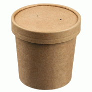 Pot à soupe Ecokraft + couvercle carton laminé naturel 370ml - par 250