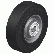 Roue de 160 mm avec caoutchouc élastique noir sur une jante en acier soudée
