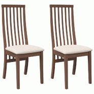 VidaXL Chaises à manger coussins 2 pcs marron bois massif caoutchouc Modèle Boréal Design - 4102453