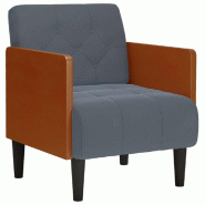VidaXL Fauteuil avec accoudoirs gris foncé 55 cm velours Modèle Orion Work - 4100596