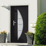 Vidaxl porte d'entrée anthracite 98x200 cm pvc 3187875