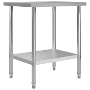 Vidaxl table de travail de cuisine 80x60x85 cm acier inoxydable 51186