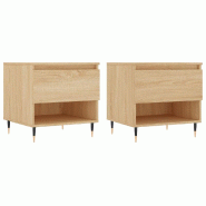 VidaXL Tables basses 2 pcs chêne sonoma 50x46x50 cm bois d'ingénierie Modèle Oslo Élite - 830899