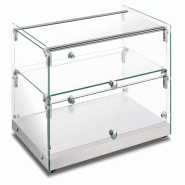 Vitrine neutre en acier et verre avec 1 étagère. Dimensions (LxPxH) 55,5x36,1x37,9 cm. Modèle CRN20 - 4237