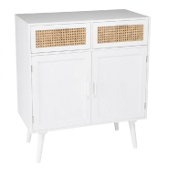 BUFFET ANDROS BLANC 2 TIROIRS 2 PORTES CANNAGE NATUREL