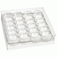 Calage 24 macarons rPET transparent 19,5x19,5x2,6cm - par 192