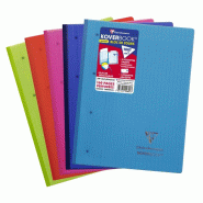 Clairefontaine Lot de 5 Bloc feuillets Kover Book A4+, 80 feuilles perforées micro-perforées 90 g/m², coloris blanc, couv. Assorties, Séyès - 303