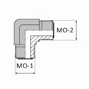 Coude 90° mâle ORFS x mâle ORFS - OCM9000404 - Designation CMORFS 9/16 90