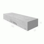 Couvertine BT60 180 cm de longueur en béton gris - 180 x 60 x 30 cm - fabrication française