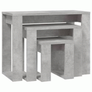 Décoshop26 - Lot de 3 tables d'appoint gigognes en bois d'ingénierie couleur gris béton DEC032725 - 3000259121850 Décoshop26 - Lot de 3 tables d'appoint gigognes en bois d'ingénierie couleur gris béton DEC032725 - 3000259121850