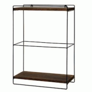 Décoshop26 - Étagère murale suspendue de cuisine design industriel 2 étagères 50x35x17 cm en bois marron foncé et métal 04_0008670 - marron 300 Décoshop26 - Étagère murale suspendue de cuisine design industriel 2 étagères 50x35x17 cm en bois marron foncé et métal 04_0008670 - marron 300