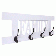Décoshop26 - Porte-manteau mural patère en bois blanc avec 4 crochets 20,5x60x1,5 cm MED04064 - blanc 3000349843099 Décoshop26 - Porte-manteau mural patère en bois blanc avec 4 crochets 20,5x60x1,5 cm MED04064 - blanc 3000349843099