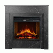Divina Fire Cheminée électrique BELLINI, cheminée sur pied en bois effet marbre noir, fabriquée en Italie, L96xP35xH96 - noir 8055829981308