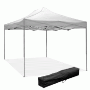 Divina Fire Gazébo Pliable Pliable 3X4,5 Blanc Recouvert De Pvc Imperméable - blanc plastique 8053323389965