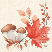 DUNI - Serviette 33x33cm ouate 3 plis Woodland - 10x50 = 500 pièces - multicolore Matériau naturel 228807