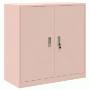 Helloshop26 - Armoire de rangement moderne polyvalente 90 x 40 x 90 cm portes verrouillables style industriel en acier rose 02_0054816 - rose acier 30