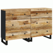 Helloshop26 - Buffet bahut commode armoire meuble de rangement organisateur cuisine salle de séjour salons lot de 2 60 x 33 x 75 cm 02_0036640 - Bois